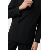 Erkek Owersıze Likralı KruvazeTakım Elbise-Siyah