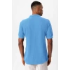 Erkek Polo Yaka Örme Kumaş Triko Thişört-Mavi