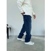 Erkek Rahat Kalıp Baggy Kot Pantolon - Mavi