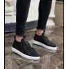 Erkek Tarz Casual Sneaker Günlük Spor Bez Ayakkabı -Siyah-Beyaz