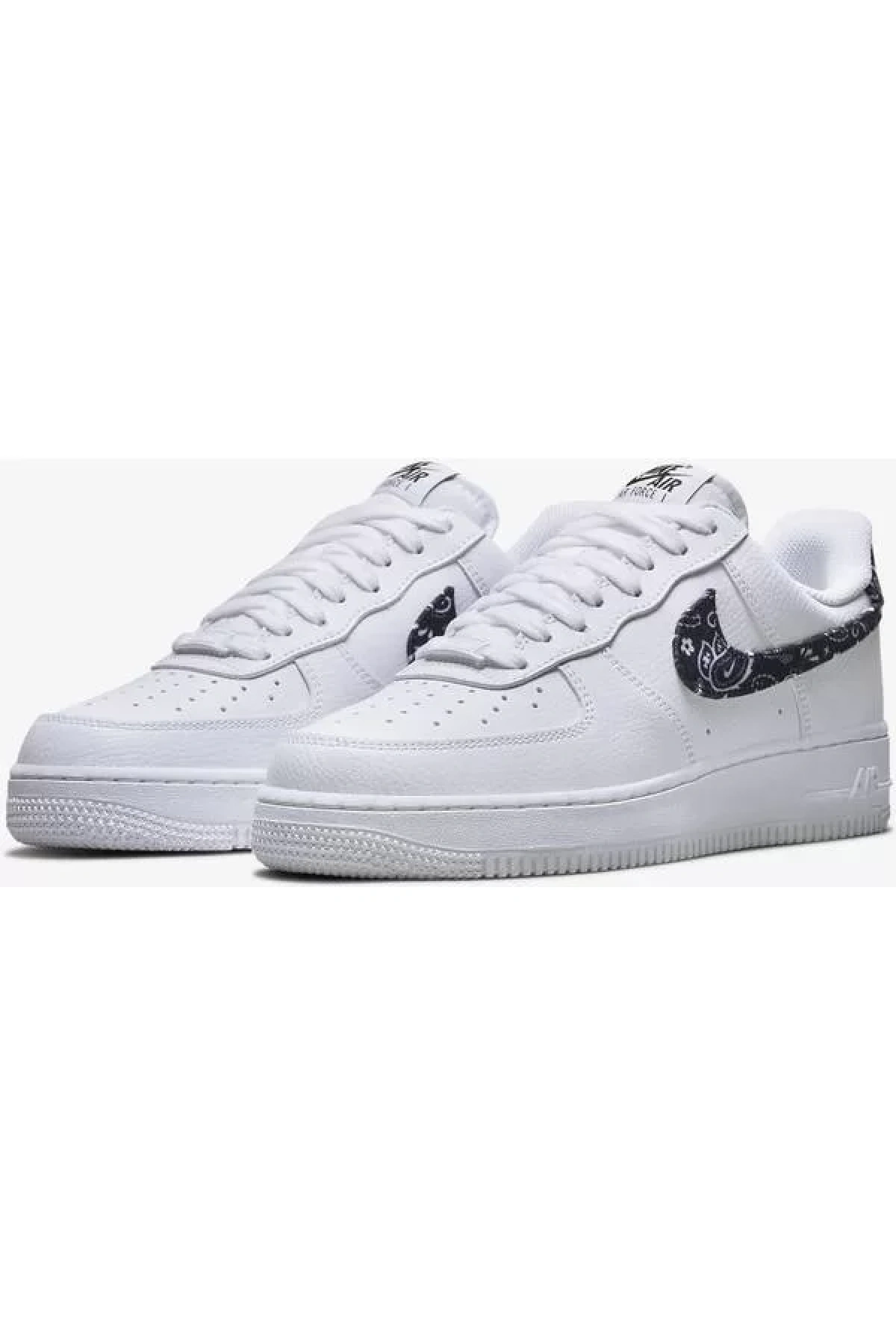 Unisex Deri Airforce Günlük Spor Ayakkabı-Beyaz-Şal Desenli