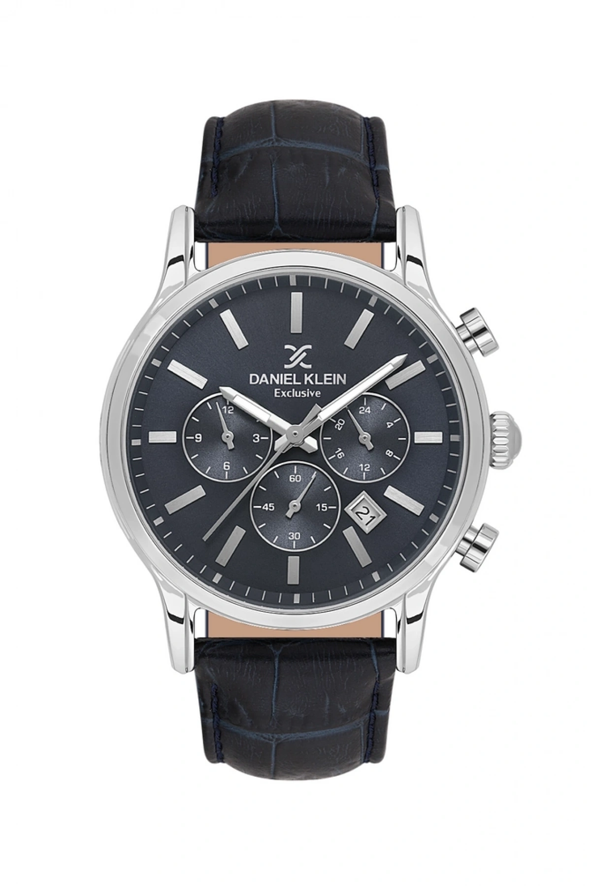 DKE 10557.2 Deri kordonlu Exclusive Erkek Kol Saati -Lacivert