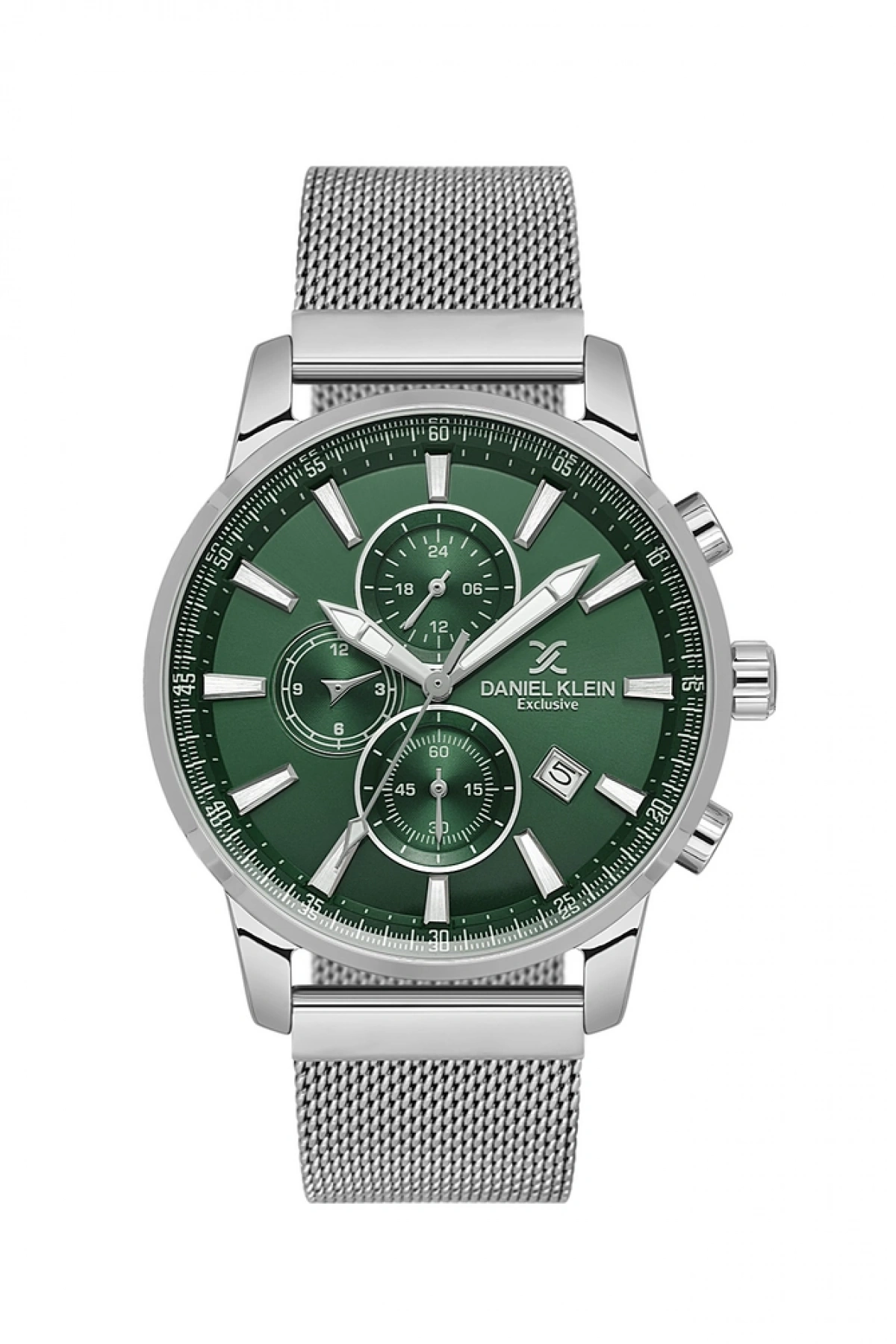 DKE 10792-4 Metal Kordonlu Exclusive Erkek Kol Saati -Gri_Yeşil