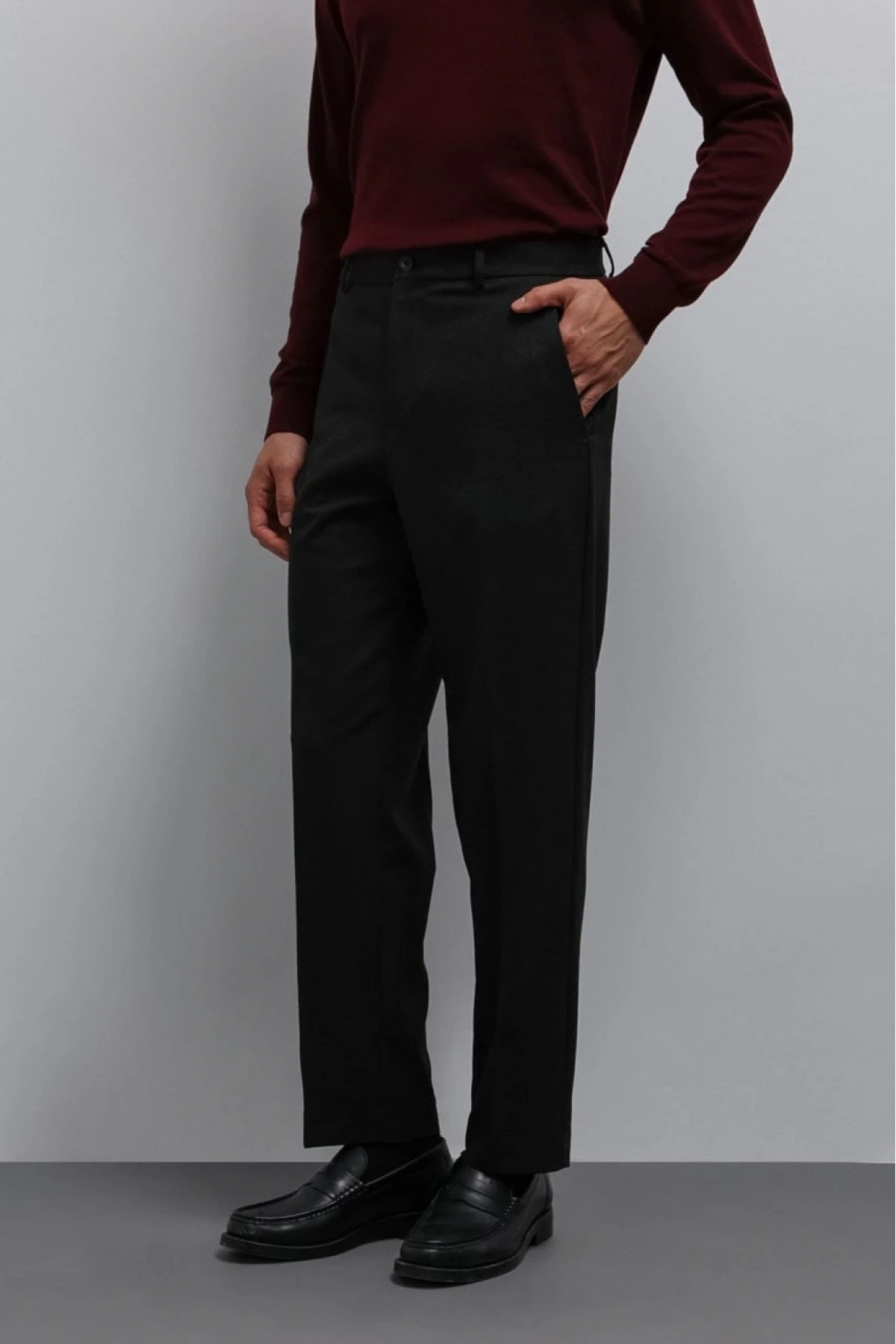 Erkek Bagy Kalıp Kumaş Pantolon - Antransit