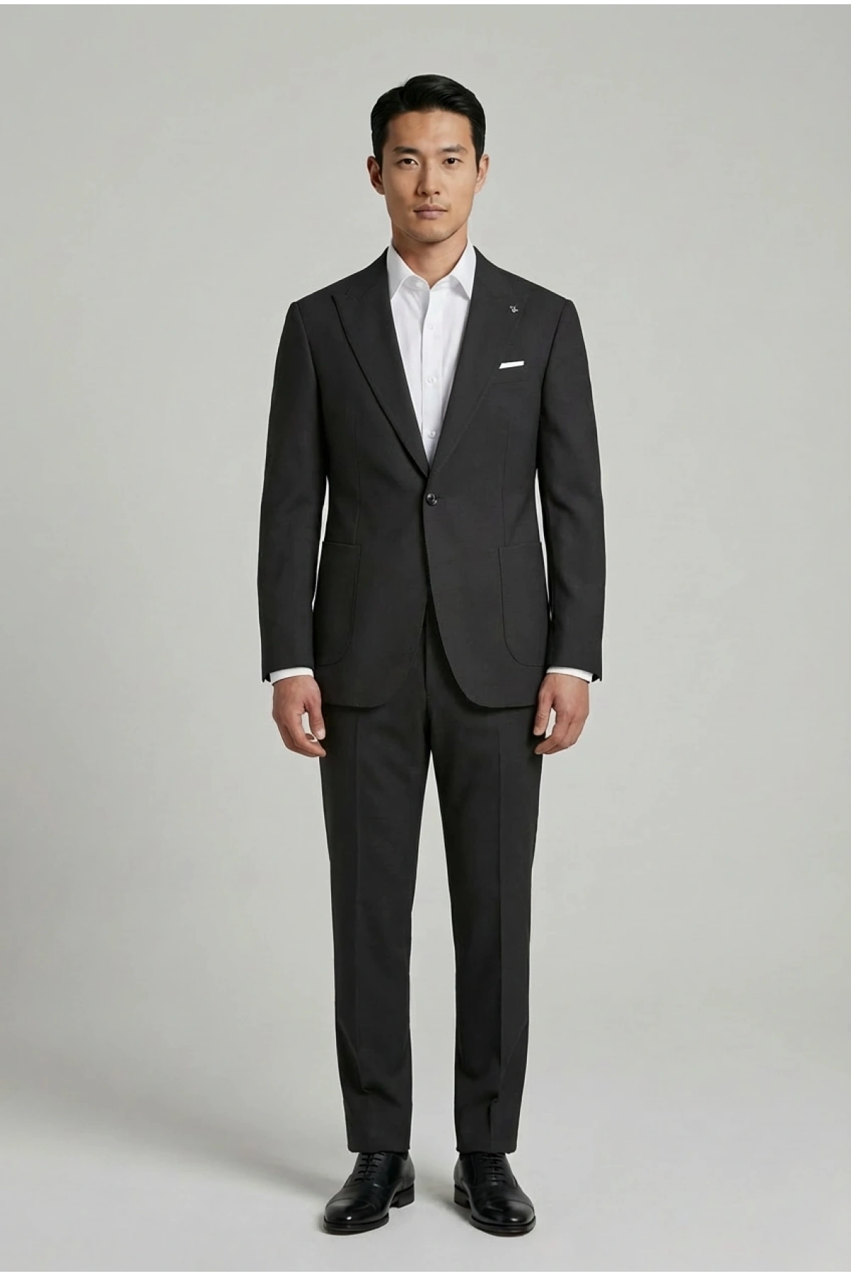 Erkek Dar Kesim Likralı Spor Takım Elbise - Siyah