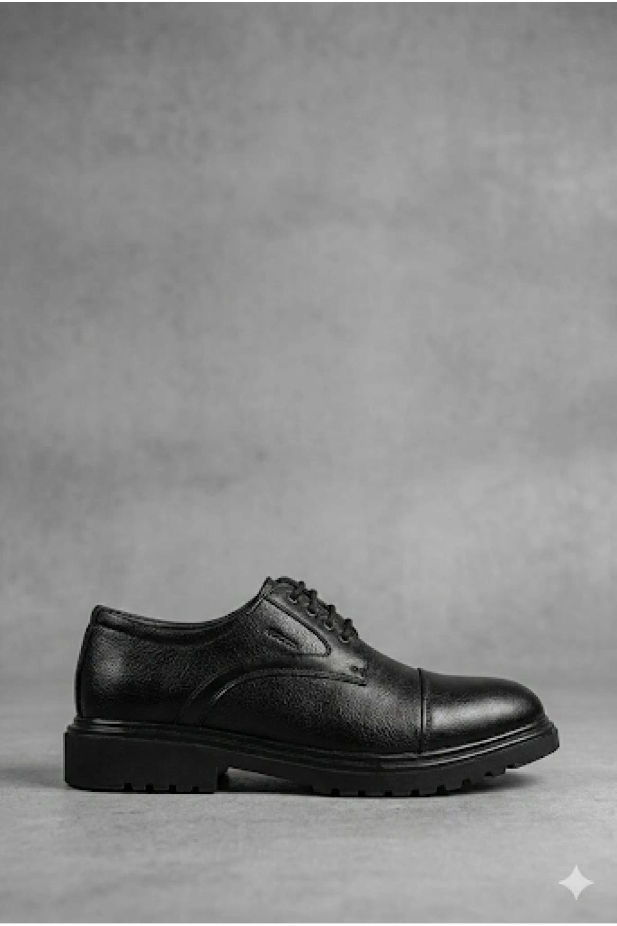 Erkek Eva Taban Bağcıklı Klasik Ayakkabı- Siyah