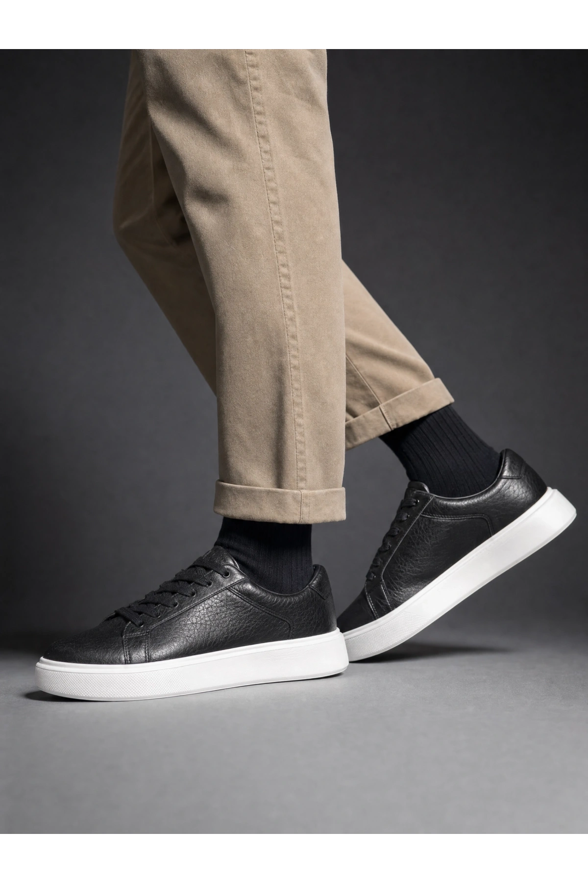 Erkek Eva Taban Sneakers Ayakkabı- Siyah Beyaz