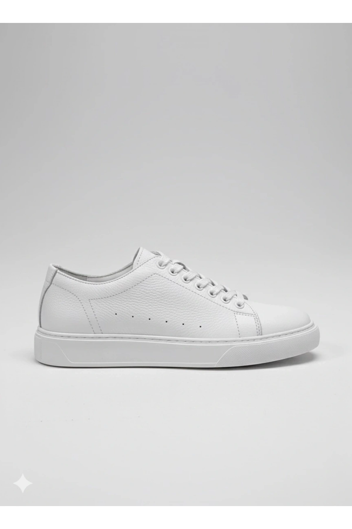 Erkek Günlük Eva Taban Deri Snakers Casual Ayakkabı- Beyaz-Beyaz