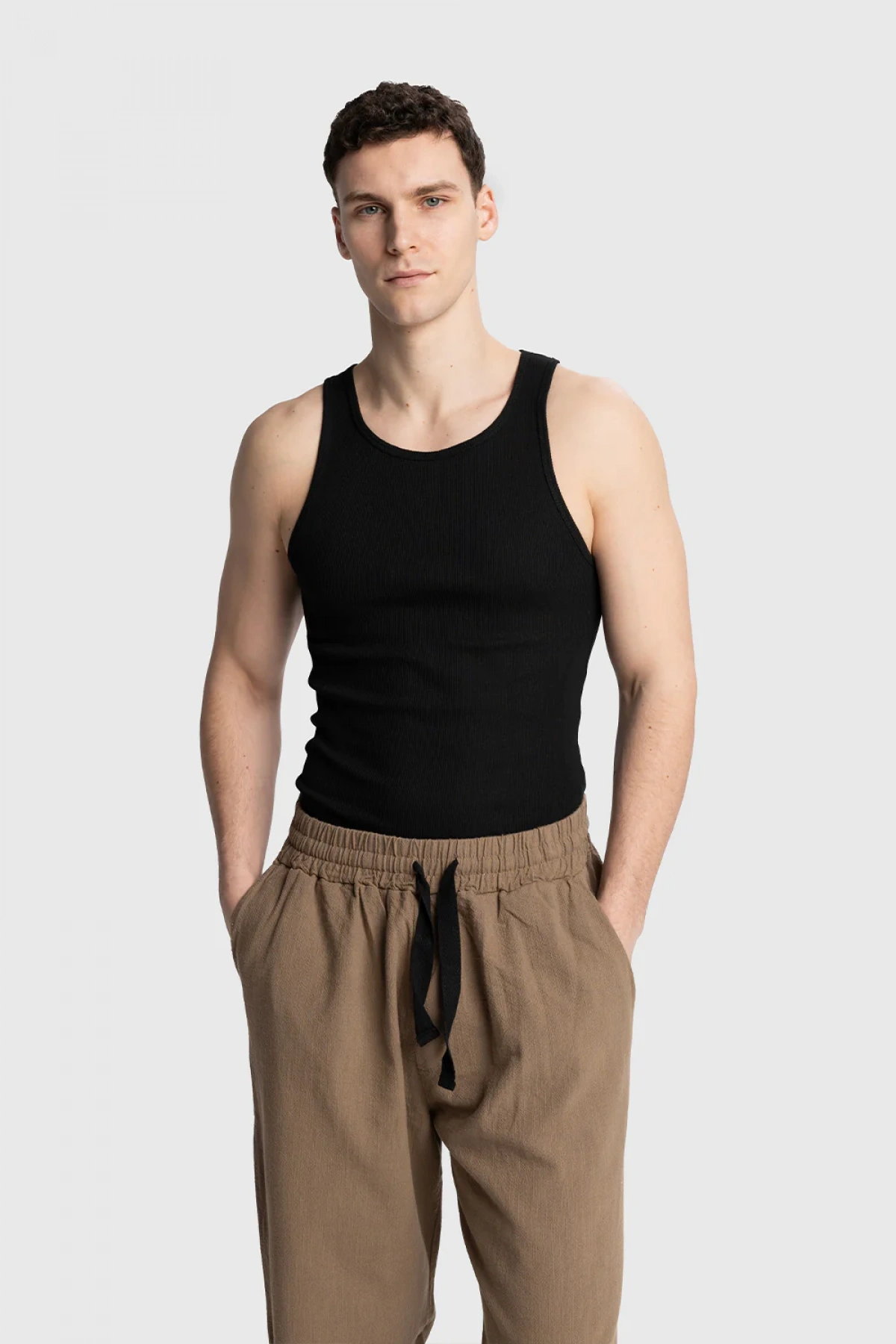 Erkek Normal Kalıp Sporcu Atleti - Siyah