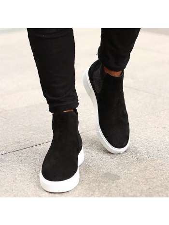 Yeni Sezon Erkek Eva Taban Deri Chelsea Bot - Siyah