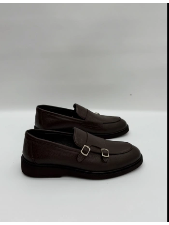 Erkek Bagcııksız Tokalı Deri Eva Taban Ayakkabı-Kahverengi