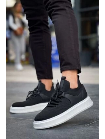 Erkek Bagcıksız Eva Taban Bez Ayakkabı-Siyah-Beyaz