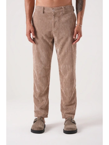 Erkek Bagy Kalıp Kadife Pantolon - Bej
