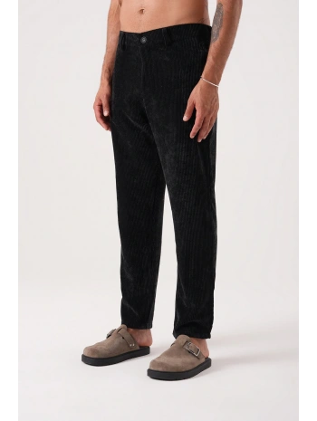 Erkek Bagy Kalıp Kadife Pantolon - Siyah