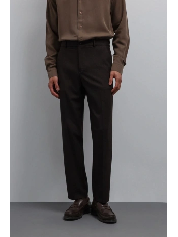 Erkek Bagy Kalıp Kumaş Pantolon - Kahverengi