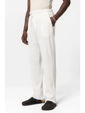 Erkek Beli Lastikli Fitilli Bagy Pantolon-Beyaz