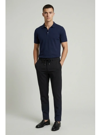 Erkek Beli Lastikli Joger Pantolon-Siyah