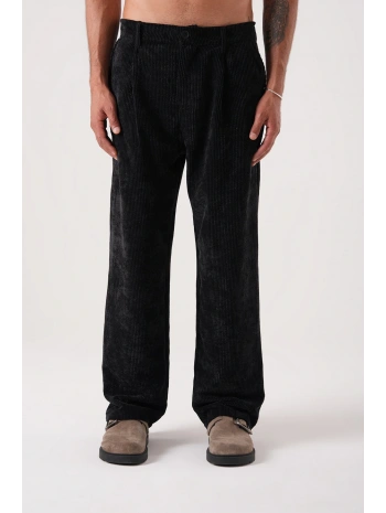 Erkek Beli Lastikli Kadife Bagy Pantolon - Siyah