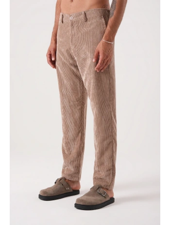 Erkek Beli Lastikli Likralı Joger Pantolon-Krem