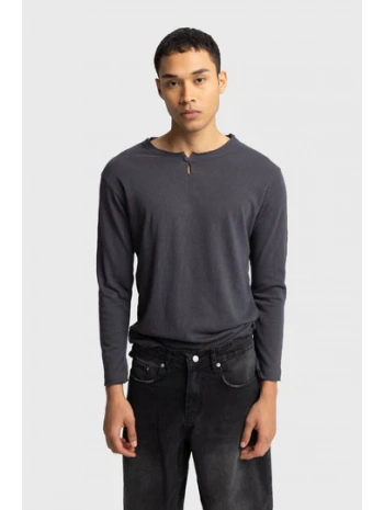Erkek Bisiklet Yaka İnce Uzun Kol Swethsört- Antrasit