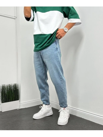 Erkek Boyfriend Likrasız Kot Pantolon- Açık Mavi
