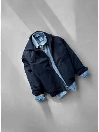 Erkek Dar Kesim Jel Dolgu Ribanalı Hakim Yaka Mont- Lacivert