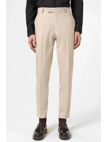 Erkek Dar Kesim Kanvas Pantolon -Bej