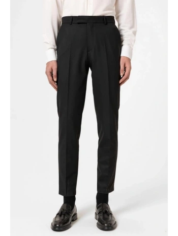 Erkek Dar Kesim Kanvas Pantolon -Siyah