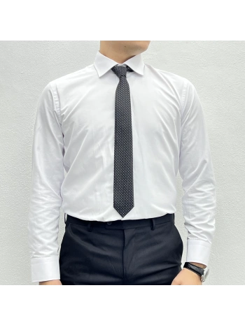 Erkek Dar Kesim Slimfit Likralı Gömlek - Beyaz