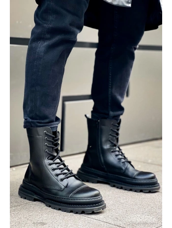 Erkek Eva Taban Su Geçirmez Bağcıkllı Kışlık Bot- Siyah