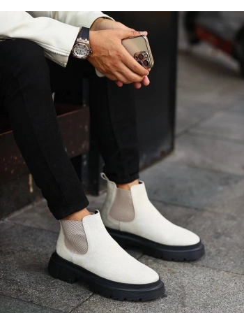 Erkek Eva Taban Suet Deri Bot - Bej