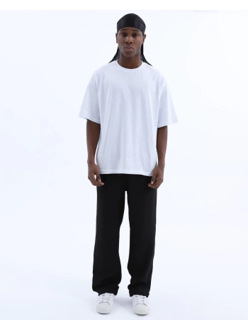 Erkek Fitilli Beli Lastikli Likralı Bagy Pantolon-Siyah