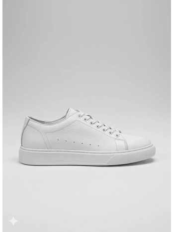 Erkek Günlük Eva Taban Deri Snakers Casual Ayakkabı- Beyaz-Beyaz