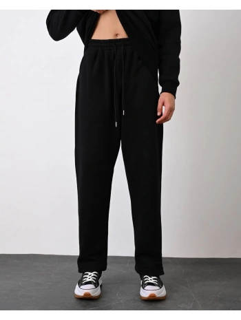 Erkek İçi Şardonlu Bagy Pantolon - Siyah