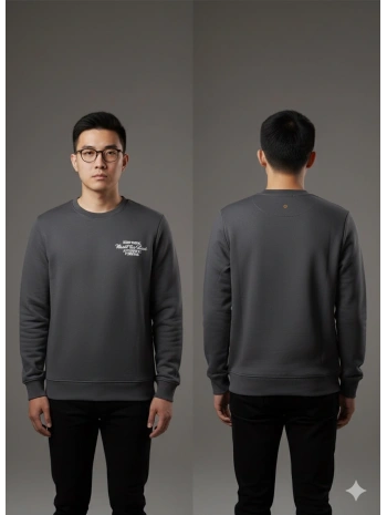 Erkek Normal Kalıp Keep Rısıng Yazılı Sweat- Füme