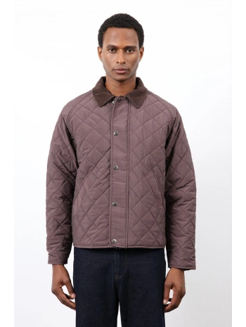 Erkek Owersize Kalıp Yakası Kadife Baklava Desenli Mont- Bordo