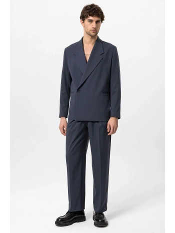 Erkek Owersıze Likralı Takım Elbise-Lacivert