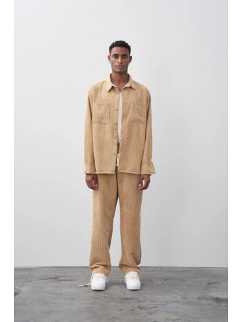 Erkek Owersize Salaş Kesim Fitilli KadifeTakım -Taş