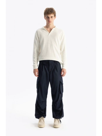 Erkek Polo Yaka Uzun Kol Örme Triko - Beyaz