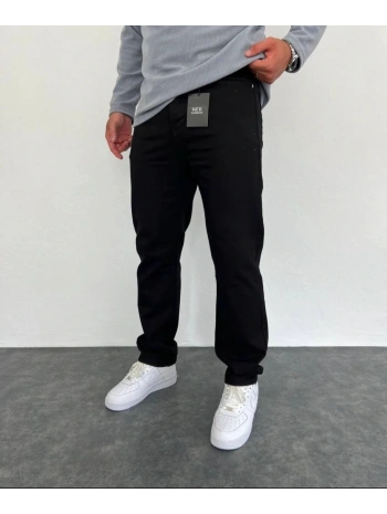 Erkek Rahat Kalıp Baggy Kot Pantolon- Siyah