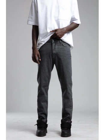 Erkek Rahat Kalıp Bagy Kot Pantolon -Koyu Gri