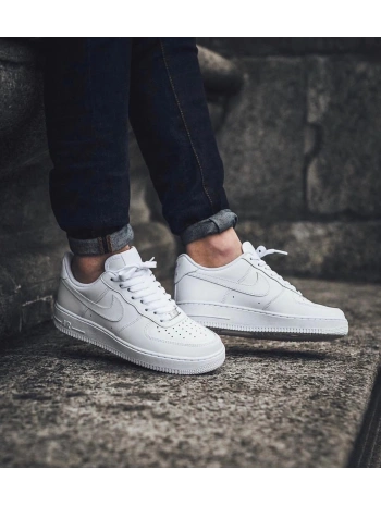 Unisex Deri Airforce Günlük Spor Ayakkabı-Beyaz-Beyaz