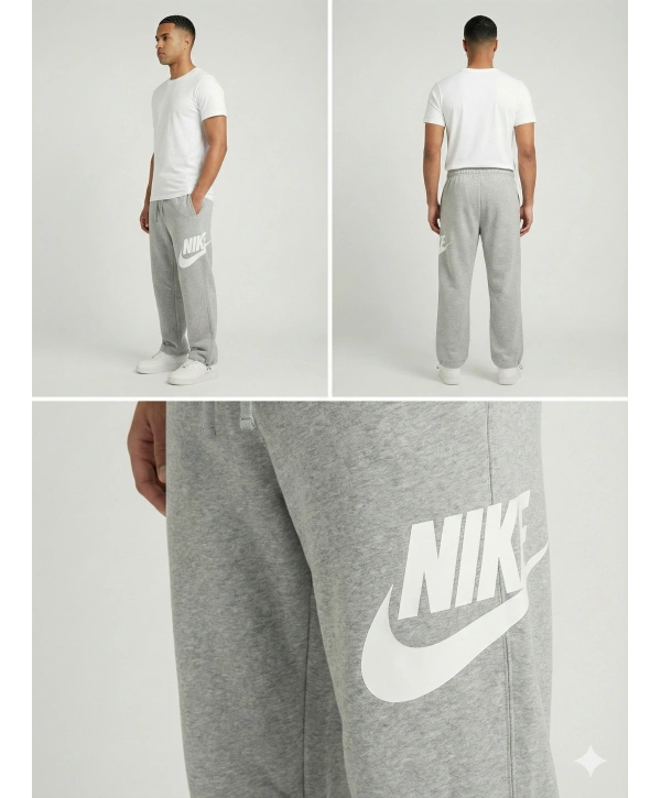 Erkek Beli Lastikli Bagy Kalıp Paçası Lastikli Eşofman -Gri