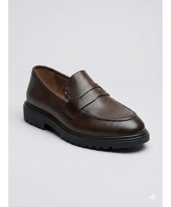 Erkek Eva Taban Bağcıksız Klasik Ayakkabı- Kahverengi