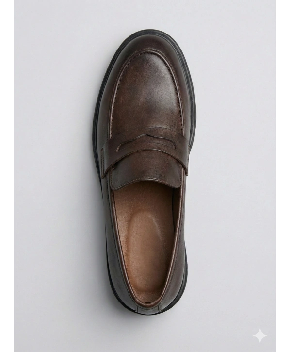 Erkek Eva Taban Bağcıksız Klasik Ayakkabı- Kahverengi