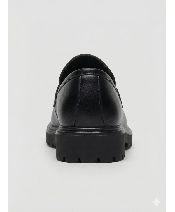 Erkek Eva Taban Bağcıksız Klasik Ayakkabı- Siyah