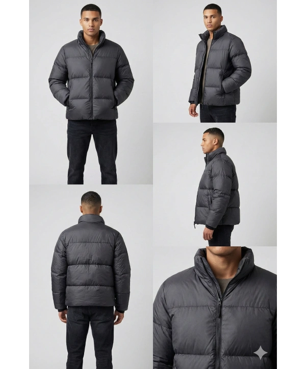 Erkek Owersize Kalıp Şişme Mont- Siyah