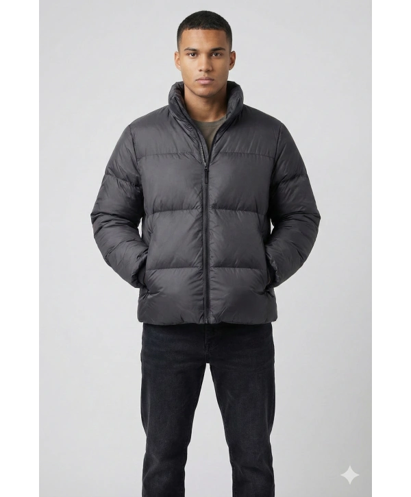 Erkek Owersize Kalıp Şişme Mont- Siyah