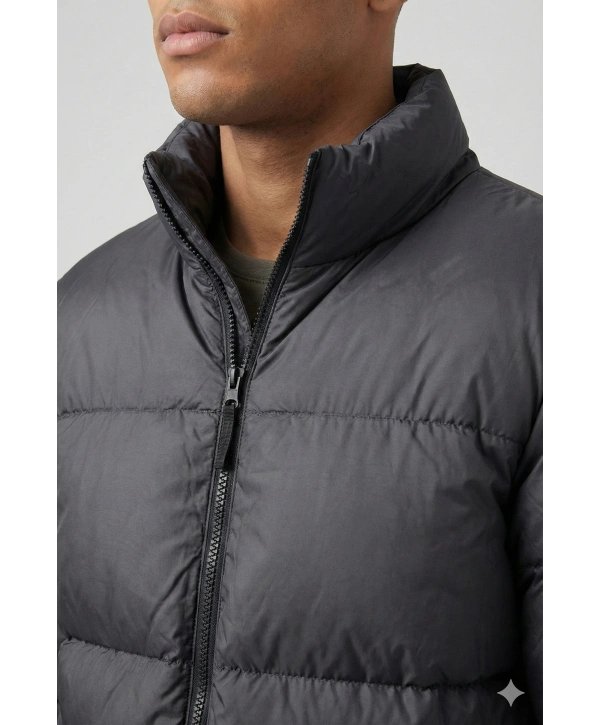 Erkek Owersize Kalıp Şişme Mont- Siyah