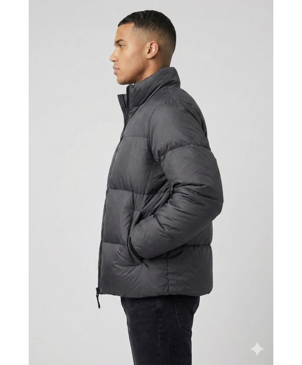 Erkek Owersize Kalıp Şişme Mont- Siyah